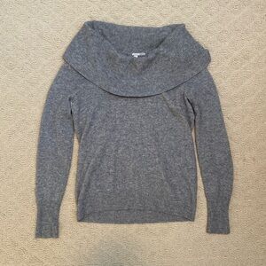 Halogen women’s small cashmere off shoulder sweater grey